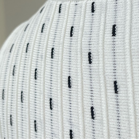 Milly Vertical Dot Flare Dress in Ivory & Black size P 0-2 - Picture 11 of 16